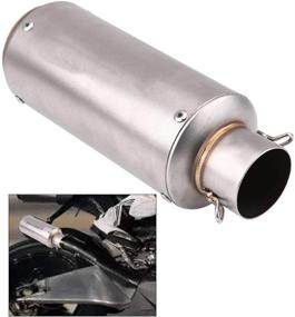 img 2 attached to Qiilu Motorcycle Exhaust Muffler – Silver 🏍️ Stainless Steel Tail Pipe for Motorbikes and Autocycles