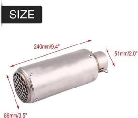 img 3 attached to Qiilu Motorcycle Exhaust Muffler – Silver 🏍️ Stainless Steel Tail Pipe for Motorbikes and Autocycles