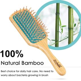 img 2 attached to Экологичная бамбуковая щетка для волос и расческа Detangle для более здоровых и блестящих волос