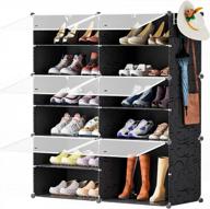 6-tier stackable closed shoe rack for closet organization: neprock shoe organizer with space for 24 pairs of shoes, shoe storage solution with shelves and cabinet for optimal storage logo