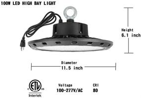 img 3 attached to Powerful And Certified LED High Bay Light For Warehouses - 100W, 14,000Lm, 5000K Daylight White