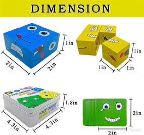 img 3 attached to 🧩 Expressions Matching Block Wooden Puzzles: Face-Changing Magic Cube for Educational Montessori Learning and Parent-Child Bonding Games (64 Cards)