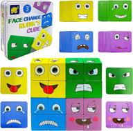 🧩 expressions matching block wooden puzzles: face-changing magic cube for educational montessori learning and parent-child bonding games (64 cards) logo