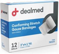 get dealmed 2 соответствующие эластичные марлевые повязки для эффективного ухода за ранами: 12 рулонов на 4,1 ярда для максимального покрытия логотип