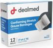 get dealmed 2 conforming stretch gauze bandages for effective wound care: 12 rolls at 4.1 yards for maximum coverage logo
