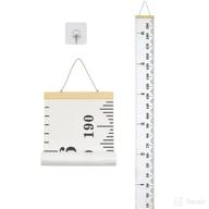 📏 baby growth chart, height wall chart for kids, wooden frame canvas measurement ruler for child’s room decoration 79 x 7.9in (white) логотип