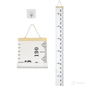 img 4 attached to 📏 Baby Growth Chart, Height Wall Chart for Kids, Wooden Frame Canvas Measurement Ruler for Child’s Room Decoration 79 x 7.9in (White)