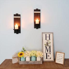 img 3 attached to Besuerte Black Sconces Wall Decor Set Of 2, Candle Wall Decor,Wall Decor Living Room Decorations,Wall Sconces Decoratve, Dining Room Pictures Wall Decor, Hanging Wall Candle Holder, Candle Wall Hanger