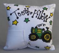 🎀 bunnies and bows tooth fairy pillow: backhoe/tractor/truck design with tooth fairy dust and poem - 6.5"x6.5"x2" handmade in usa logo