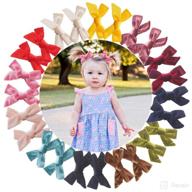 🎀 24 pieces / 12 pairs velvet hair bows clips for baby girls - 4 inch hair bows with metal hair clips, barrettes & accessories for toddlers, little girls, school girls, and teens логотип