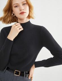 img 3 attached to Women'S Basic Mock Turtleneck Long Sleeve Tunic Sweater Pullover Top Winter Layering Essential