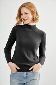 img 2 attached to Women'S Basic Mock Turtleneck Long Sleeve Tunic Sweater Pullover Top Winter Layering Essential
