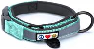 pawtitas xs teal lumberjack padded martingale dog collar with reflective band for maximum visibility, comfort and safety - fits small & large dogs logo