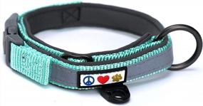 img 4 attached to Pawtitas XS Teal Lumberjack Padded Martingale Dog Collar With Reflective Band For Maximum Visibility, Comfort And Safety - Fits Small & Large Dogs