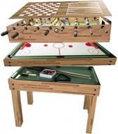 компактный комбинированный игровой стол haxton 4-в-1: бильярд, настольный футбол, аэрохоккей и шахматы для детей! логотип