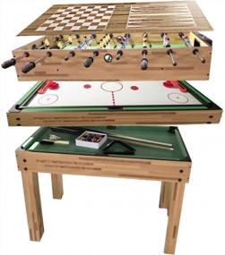 img 4 attached to Компактный комбинированный игровой стол HaxTON 4-в-1: бильярд, настольный футбол, аэрохоккей и шахматы для детей!