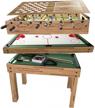 4-in-1 haxton compact combination game table set - pool, foosball, air hockey & chess for kids! logo