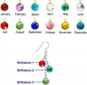 img 3 attached to Personalized Birthstone Drop Earrings: Custom Sterling Silver Initials For Boho Women & Girls