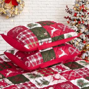 img 1 attached to Add Festive Cheer To Your Bedroom With TILLYOU'S Multicolor Printed Christmas Quilts And Pillowcases - Queen Size (90"X96")