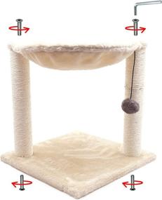 img 1 attached to Compact Cat Scratching Post with Hammock: Indoor Climbing Frame for Small Cats, Tree-Tower Combo