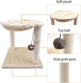 img 2 attached to Compact Cat Scratching Post with Hammock: Indoor Climbing Frame for Small Cats, Tree-Tower Combo