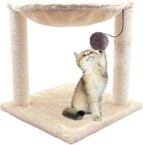 img 3 attached to Compact Cat Scratching Post with Hammock: Indoor Climbing Frame for Small Cats, Tree-Tower Combo