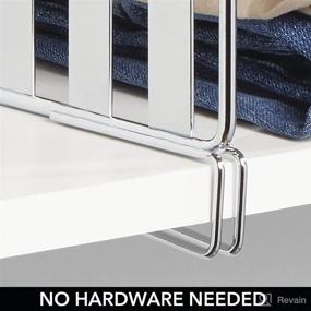 img 1 attached to 📦 mDesign Wire Shelf Divider and Separator for Bedroom, Bathroom, Kitchen, and Office - Versatile Storage and Organization Solution - Easy Install - 4 Pack - Chrome