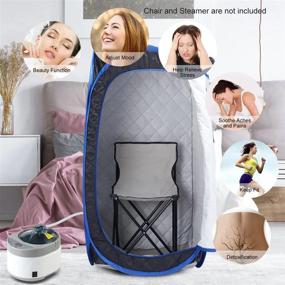 img 1 attached to Upgrade Your SPA Experience With Smartmak'S Large Portable Steam Sauna Tent - Tent Only, Steamer Not Included (Black, 63.0" X 33.5" X 33.5")
