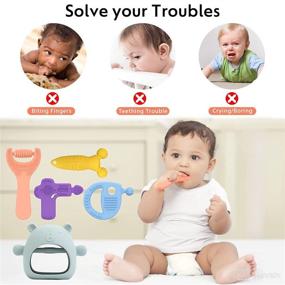 img 3 attached to Silicone Bear Mitten Teether Set - BPA Free Teething Toys for Babies 3-12 Months - Relief for Newborns - Freezer Safe - 5 Pack, Ideal as Car Seat Toy