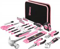 🛠️ pink deko tool set: 110-piece household kit for diy projects & home maintenance – portable with carrying pouch, ideal for ladies logo