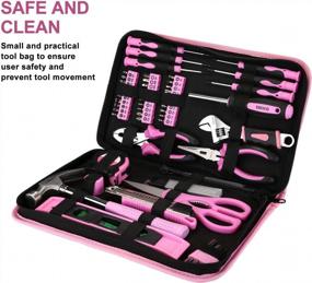 img 3 attached to 🛠️ Pink DEKO Tool Set: 110-Piece Household Kit for DIY Projects & Home Maintenance – Portable with Carrying Pouch, Ideal for Ladies