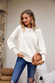 img 1 attached to Women'S Batwing Sleeve Pullover Sweater - Loose Side Split, Oversized Solid, Drop Shoulder Slouchy Mock Neck Top