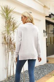 img 2 attached to Women'S Batwing Sleeve Pullover Sweater - Loose Side Split, Oversized Solid, Drop Shoulder Slouchy Mock Neck Top
