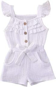img 4 attached to Merqwadd Toddler Jumpsuits: Adorable Fly Sleeve Clothing for Girls at Jumpsuits & Rompers Shop