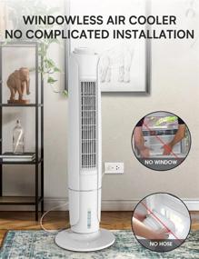 img 2 attached to COMFYHOME 3 IN 1 Portable Evaporative Air Cooler - 60°Oscillation, 12H Timer & Remote, Windowless Room AC For Bedroom Home Office