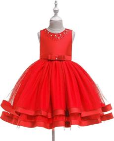 img 1 attached to Glamulice Ruffles Vintage Embroidered Bridesmaid Dresses for Girls' Clothing