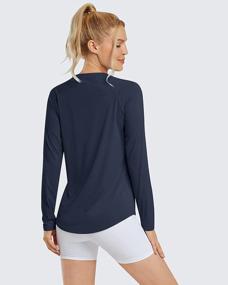 img 1 attached to Women'S Quick Dry Long Sleeve Scoop Neck Workout Shirts With UPF 50+ Sun Protection - Perfect For Yoga And Activewear