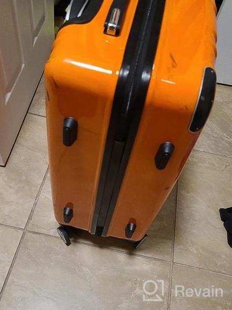img 1 attached to Coolife Expandable Luggage Suitcase With Spinner Wheels In PC+ABS Material, Available In 20In, 24In, And 28In Sizes, Ideal For Carry-On Travel (Orange - New Release, Medium - 24In) review by Ashley Santiago