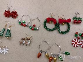 img 7 attached to YANCHUN Christmas Earrings for Women: Festive Santa Candy Deer Stud Earrings - Teen Girls Gift, Christmas Tree Claus Drop Earrings