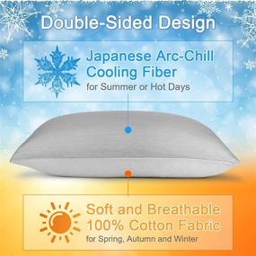 img 3 attached to Elegear Cooling Pillow Cases For Hot Sleepers, Japanese Q-Max 0.45 Cooling Pillowcases, Both Sides[Cooling/Cotton], Breathable Soft Pillowcase For Hair And Skin, Set Of 2-Gray (Queen (20'' X 30''))