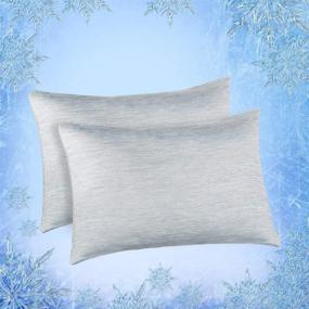 img 4 attached to Elegear Cooling Pillow Cases For Hot Sleepers, Japanese Q-Max 0.45 Cooling Pillowcases, Both Sides[Cooling/Cotton], Breathable Soft Pillowcase For Hair And Skin, Set Of 2-Gray (Queen (20'' X 30''))