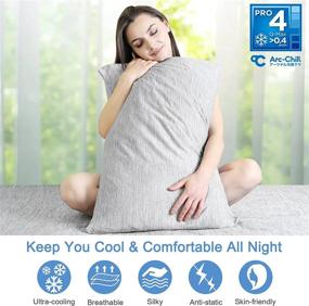 img 2 attached to Elegear Cooling Pillow Cases For Hot Sleepers, Japanese Q-Max 0.45 Cooling Pillowcases, Both Sides[Cooling/Cotton], Breathable Soft Pillowcase For Hair And Skin, Set Of 2-Gray (Queen (20'' X 30''))