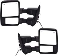 🔌 pair of dedc 08-15 fit power heated towing mirrors for ford super duty f250 f350 f450 with signal light, compatible with 2008-2015 models logo