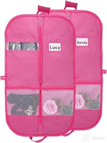 img 4 attached to 👗 Kernorv Dance Costume Bags - Waterproof Garment Storage for Dance Competitions, Costumes, and Travel - 2 Pack (Pink)