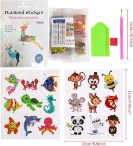 img 3 attached to Multi-Design Diamond Painting Sticker Craft Kits For Kids By Sinceroduct - Enhance Creativity And Fun