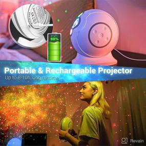 img 2 attached to 🌌 Cordless Adjustable LED Laser Galaxy Projector: AIRSEE Star Projector with Remote Control & Timer - Ideal Party, Gaming Room, and Bedroom Decor Gift