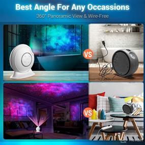 img 3 attached to 🌌 Cordless Adjustable LED Laser Galaxy Projector: AIRSEE Star Projector with Remote Control & Timer - Ideal Party, Gaming Room, and Bedroom Decor Gift