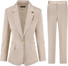 img 4 attached to Striped Business Suit Set For Women: Blazer And Pant, Perfect For Office Work And Casual Wear - YYNUDA