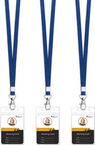 img 4 attached to Waterproof & Durable Teskyer Clear ID Badge Holder Set With Lanyard - 2.5" X 3.5" Vertical Style, Resealable Zip & Extra Thick Plastic - Blue (Pack Of 3)