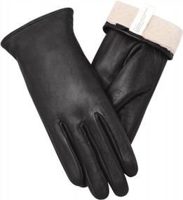 img 4 attached to Vislivin Full-Hand Womens Touch Screen Gloves Genuine Leather Gloves Warm Winter Texting Driving Glove